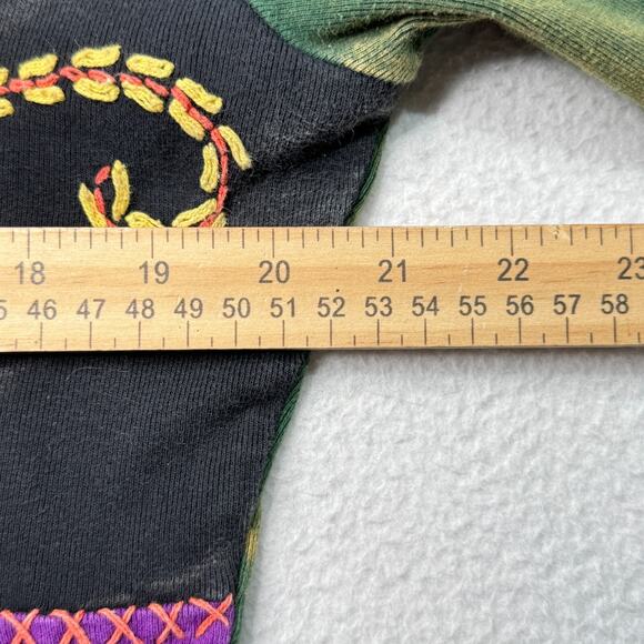 VTG Agan Traders Jacket Womens L Colorful Full Zip Hooded Patchwork Boho Hippie - Picture 4 of 6